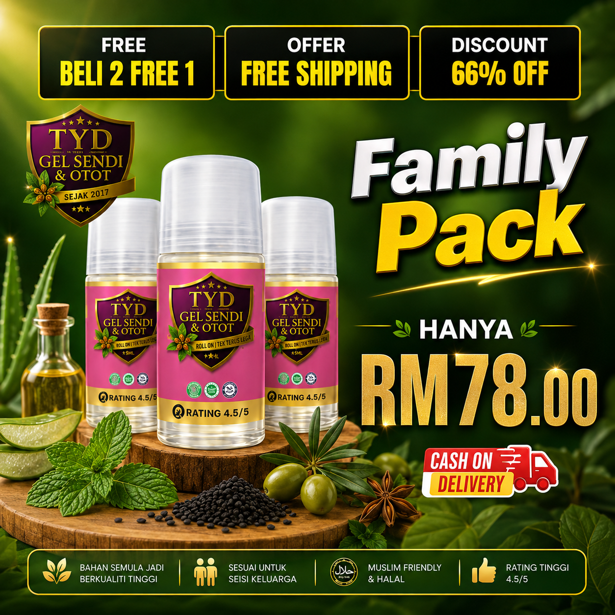 Family Pack TYD Gel 3 botol